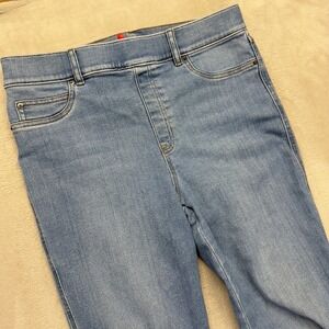 SPANX Jeans Women XL Tall Pull On Flare Leg Comfortable Stretch Light Wash Denim